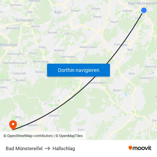 Bad Münstereifel to Hallschlag map