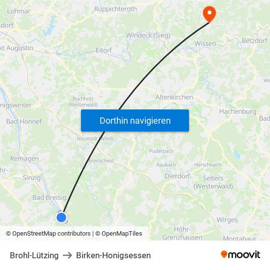Brohl-Lützing to Birken-Honigsessen map