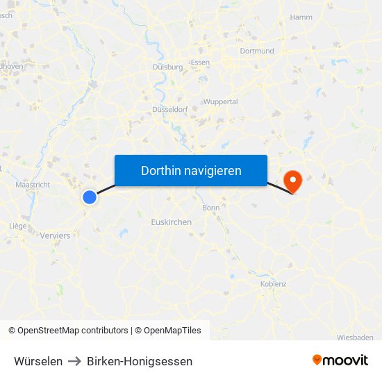 Würselen to Birken-Honigsessen map