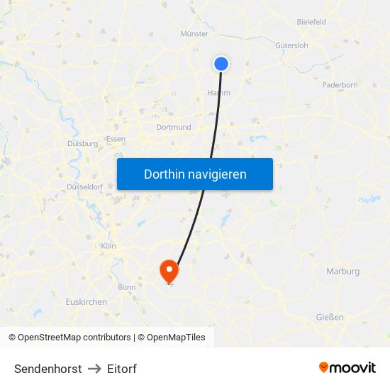 Sendenhorst to Eitorf map