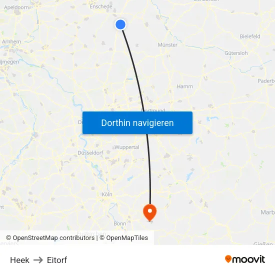 Heek to Eitorf map