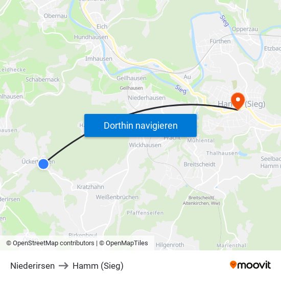 Niederirsen to Hamm (Sieg) map