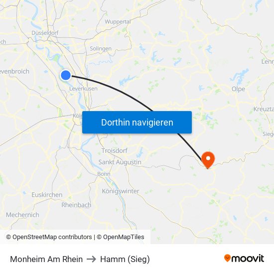 Monheim Am Rhein to Hamm (Sieg) map