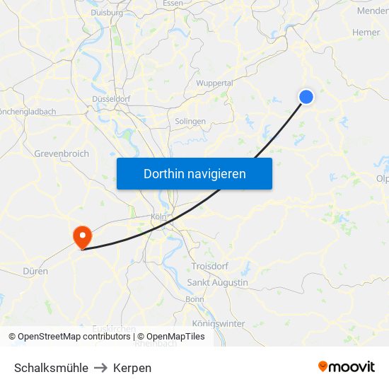 Schalksmühle to Kerpen map