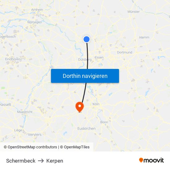 Schermbeck to Kerpen map