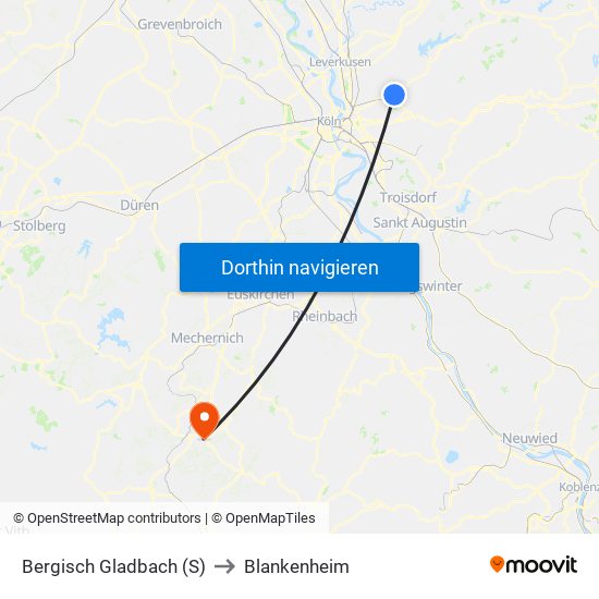 Bergisch Gladbach (S) to Blankenheim map