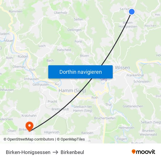 Birken-Honigsessen to Birkenbeul map