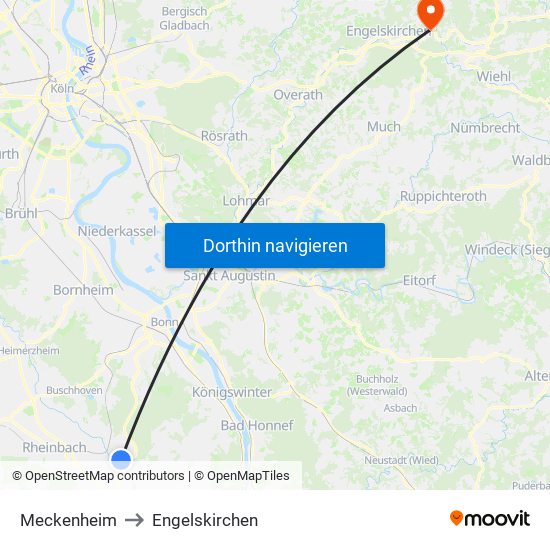 Meckenheim to Engelskirchen map