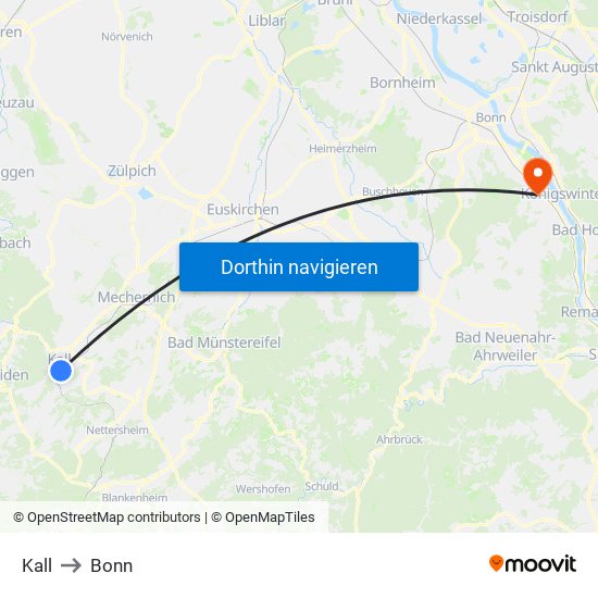 Kall to Bonn map