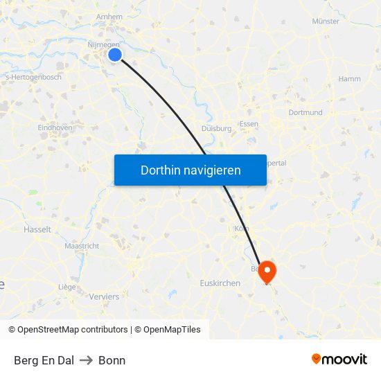 Berg En Dal to Bonn map