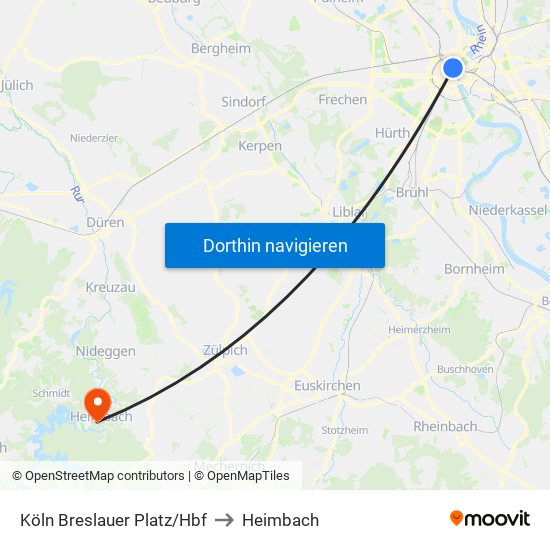 Köln Breslauer Platz/Hbf to Heimbach map