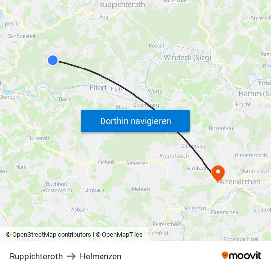 Ruppichteroth to Helmenzen map