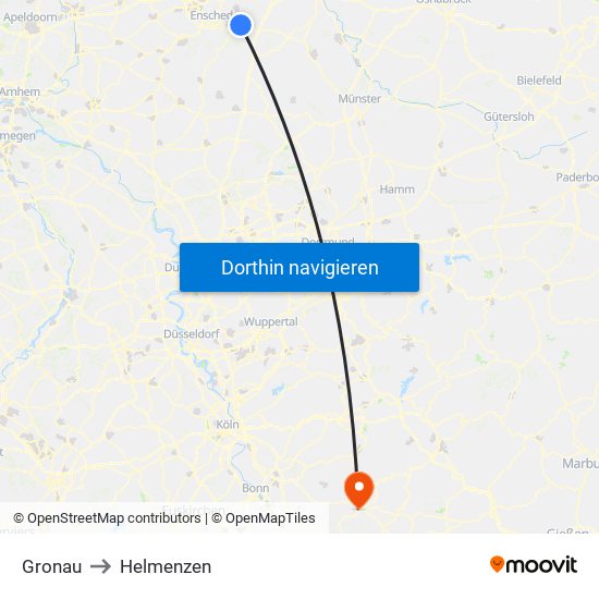 Gronau to Helmenzen map