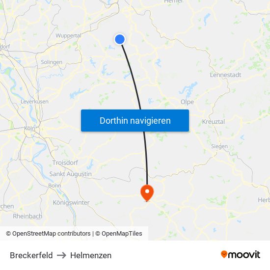 Breckerfeld to Helmenzen map