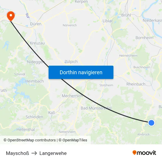 Mayschoß to Langerwehe map