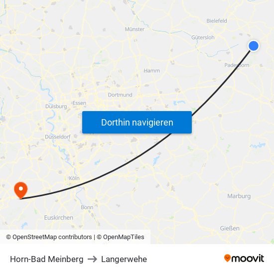 Horn-Bad Meinberg to Langerwehe map