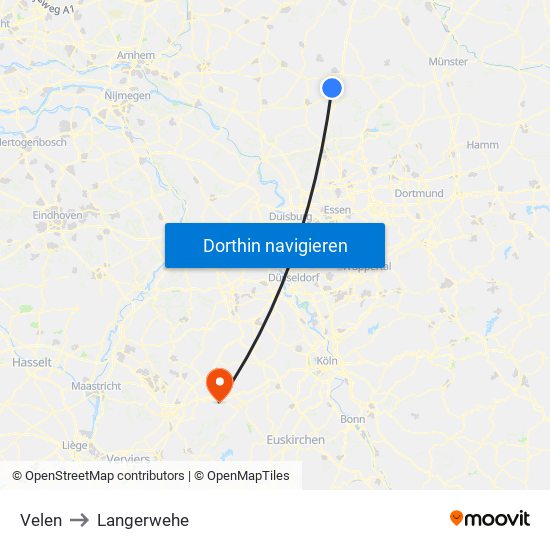 Velen to Langerwehe map