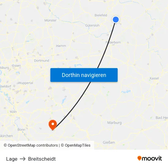 Lage to Breitscheidt map