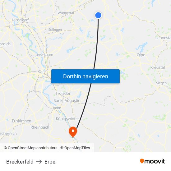 Breckerfeld to Erpel map