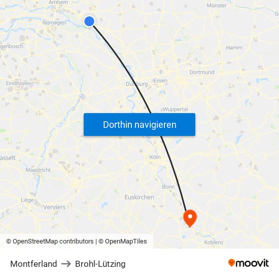 Montferland to Brohl-Lützing map