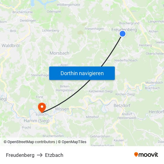 Freudenberg to Etzbach map