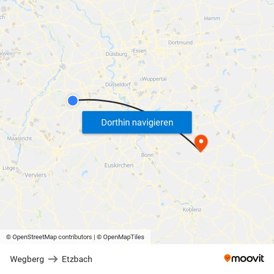 Wegberg to Etzbach map