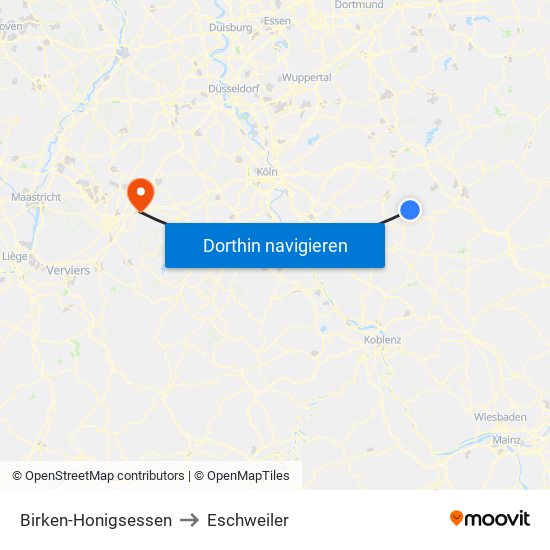 Birken-Honigsessen to Eschweiler map