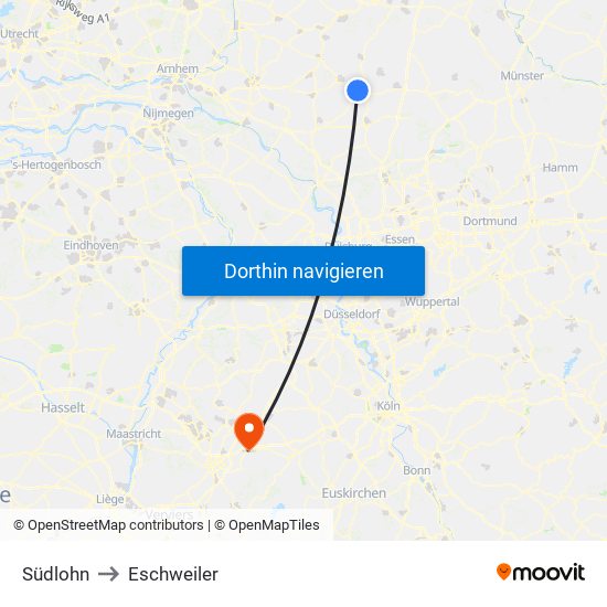 Südlohn to Eschweiler map