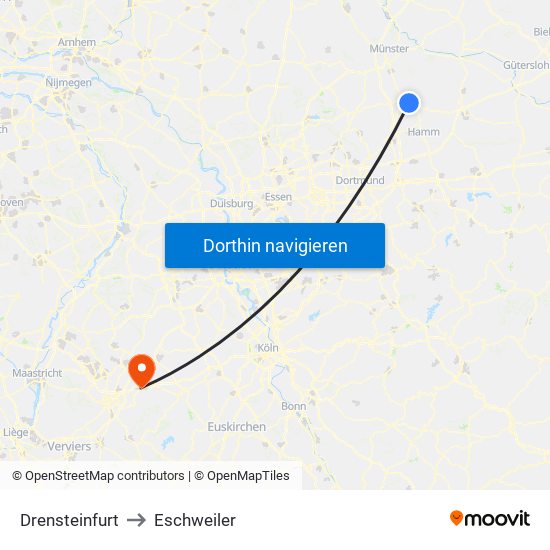 Drensteinfurt to Eschweiler map