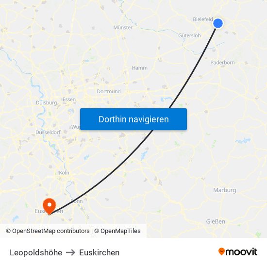 Leopoldshöhe to Euskirchen map