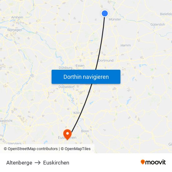 Altenberge to Euskirchen map