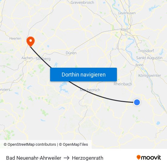 Bad Neuenahr-Ahrweiler to Herzogenrath map