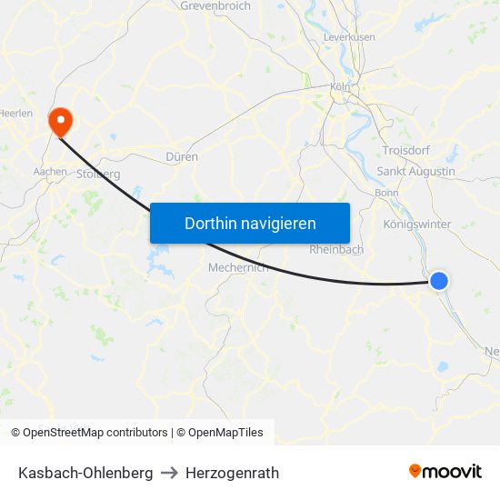 Kasbach-Ohlenberg to Herzogenrath map