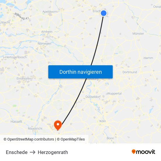 Enschede to Herzogenrath map