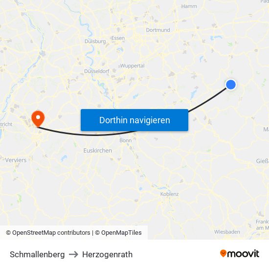 Schmallenberg to Herzogenrath map