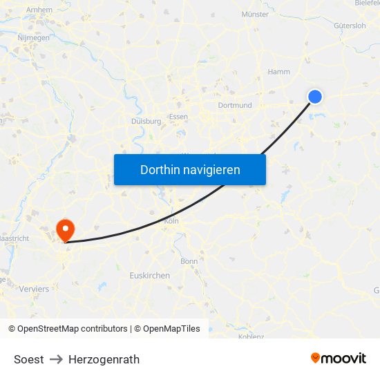 Soest to Herzogenrath map