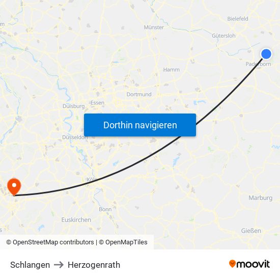 Schlangen to Herzogenrath map