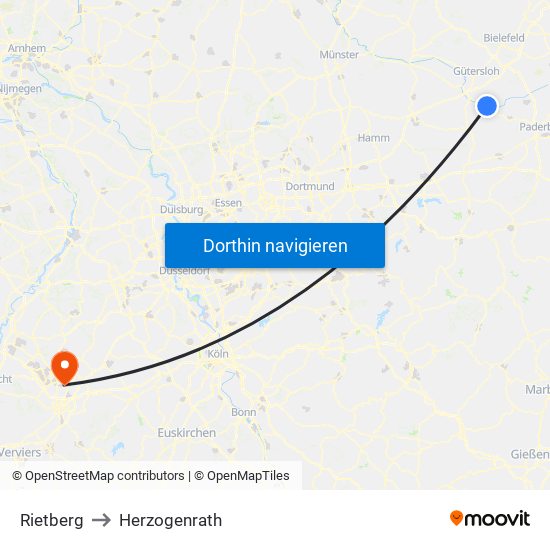 Rietberg to Herzogenrath map