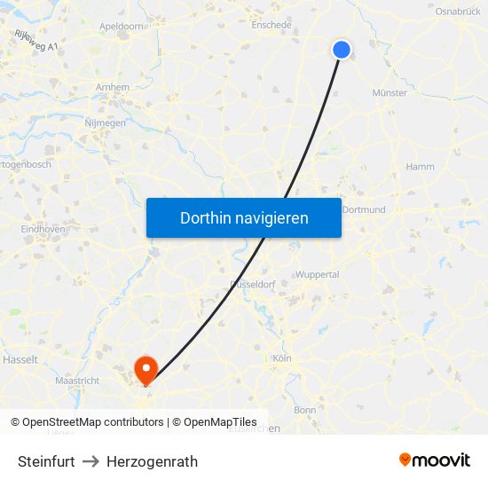 Steinfurt to Herzogenrath map