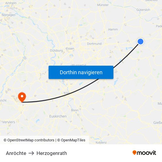 Anröchte to Herzogenrath map
