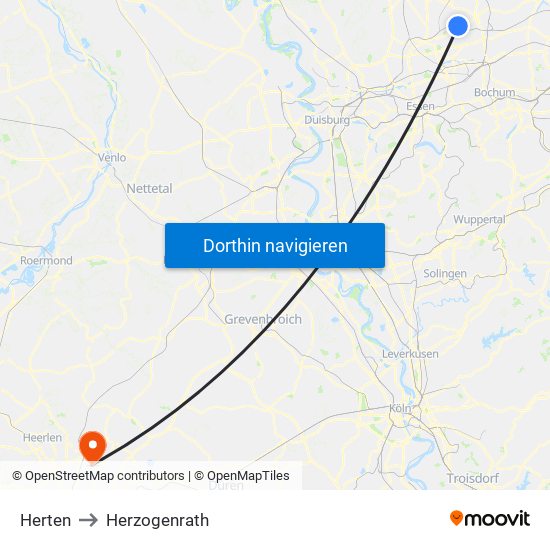 Herten to Herzogenrath map