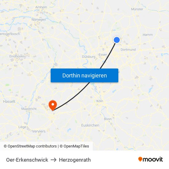 Oer-Erkenschwick to Herzogenrath map
