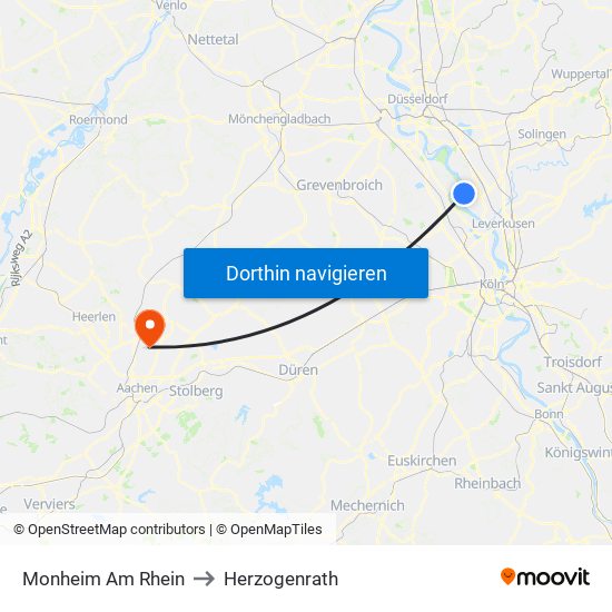 Monheim Am Rhein to Herzogenrath map