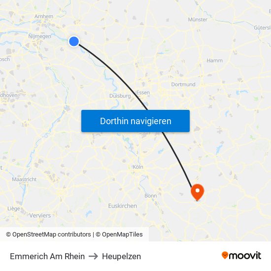 Emmerich Am Rhein to Heupelzen map