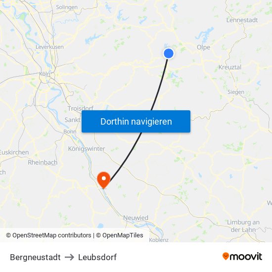 Bergneustadt to Leubsdorf map