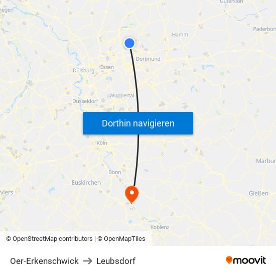 Oer-Erkenschwick to Leubsdorf map