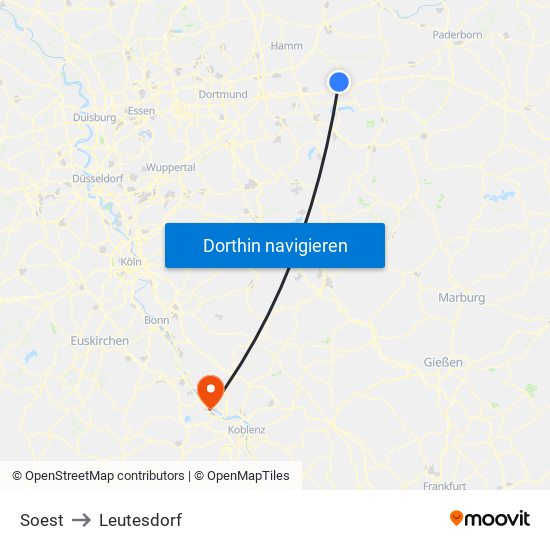 Soest to Leutesdorf map