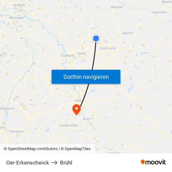 Oer-Erkenschwick to Brühl map