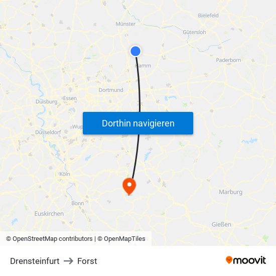 Drensteinfurt to Forst map