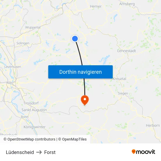 Lüdenscheid to Forst map